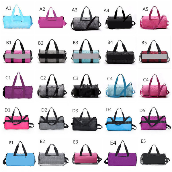 Grey Pink Duffel Bag Large Pink Women 25 Colors Travel Fitness Gym Bag Hangbag Waterproof 5pcs IN STOCK