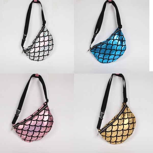 Multifunction Mermaid Printed Handbag Fish scales shaped Waist bag Evening Party Clutch Bag Wallet Purse Shoulder Pocket