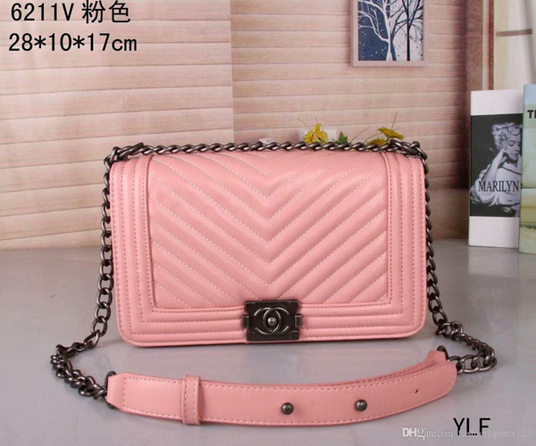 Designer handbags fashion high quality woman shoulder bags rivet accessory chain slanting bar wallet outdoor bag free shipping