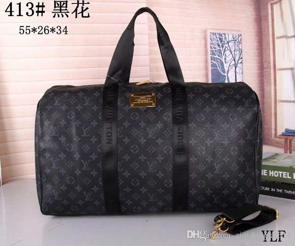 2019 new fashion men women travel bag duffle bag, brand designer luggage handbags large capacity sport bag 55X26X34CM