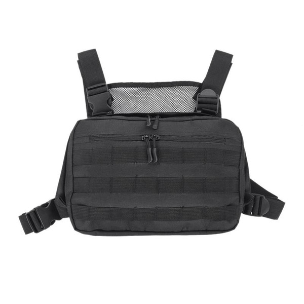 Black Chest Bag Adjustable Oxford Hip Hop Streetwear Functional Shoulder Bag Waist Packs Kanye West Chest Rig Bags