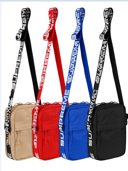 fashion 18 SS nylon shoulder bag fashion outdoor bags black red color in stock