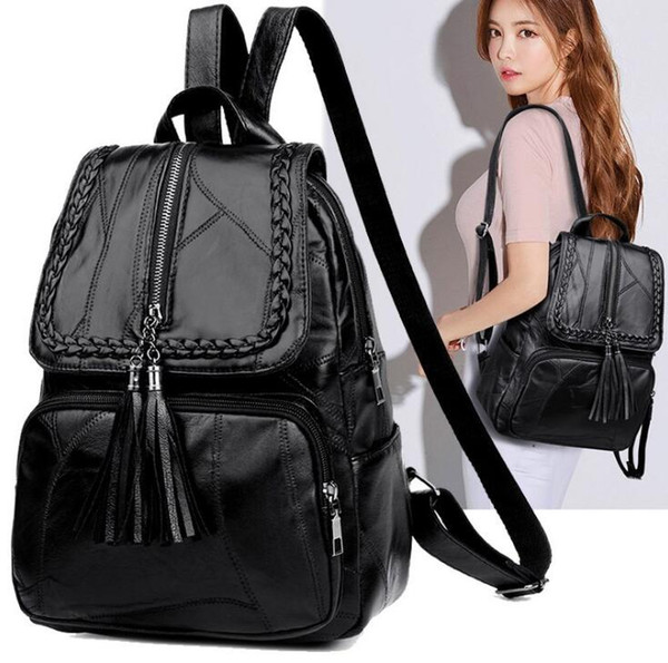 backpacks designer 2019 fashion women lady black pu bag charms free shipping