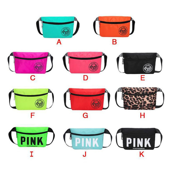 2018 New Fanny Pack Pink Letter Waist Belt Bag Beach Bags Waterproof Handbags Purses Outdoor Cosmetic Bag 20 pcs