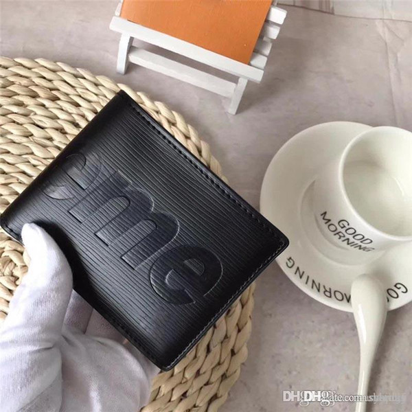 Hottest 2018 Red Black EPI BiFold Slender Wallet Purse Burse Notecase Bag Men Women Best Quality With Original Box Hot Sale Newest