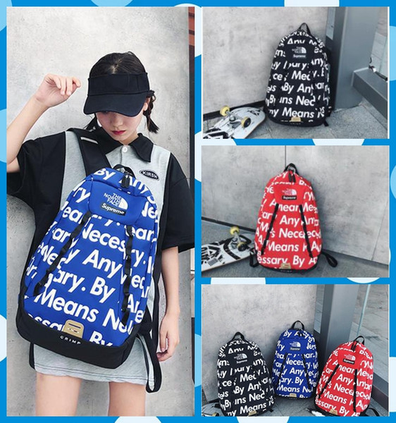 2018 New Fashion Brand Teenagers Men Women School Bags Hot Punk Style Men Backpack Print Letter Lady Bags Outdoor Sports Bag