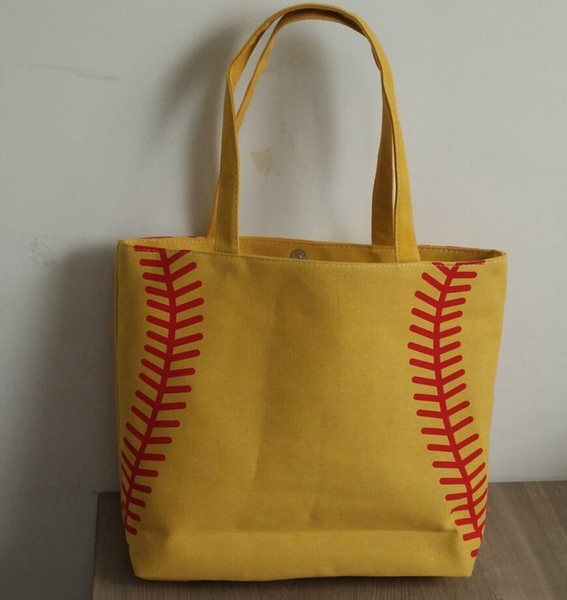 4pcs colors arrival softball baseball bag Tote Bags Sports Bags Casual Tote Softball Football Soccer Basketball Bags Cotton Canvas Material