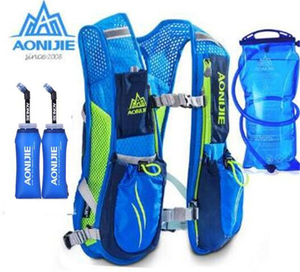 AONIJIE Outdoor Lightweight Sport Bag Trail Running Marathon Riding Hydration Backpack with 2 Optional 250ml Bottles