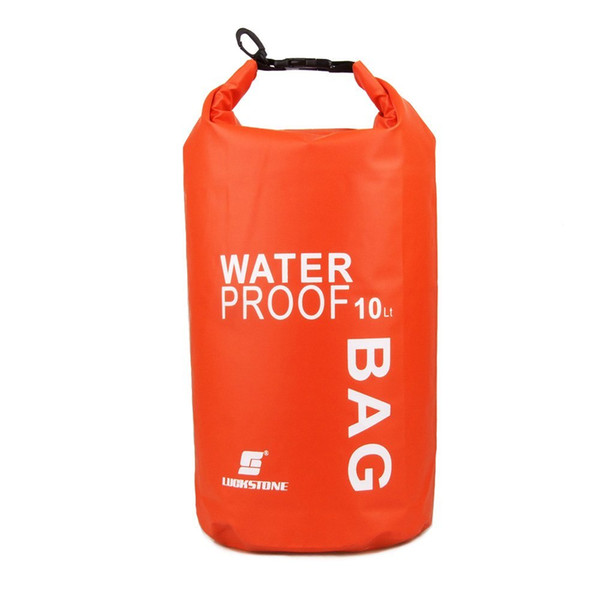 New LUCKSTONE 10L waterproof dry bag ultralight for outdoor trips, rafting, kayaking swimming drifting orange/blue/green/white