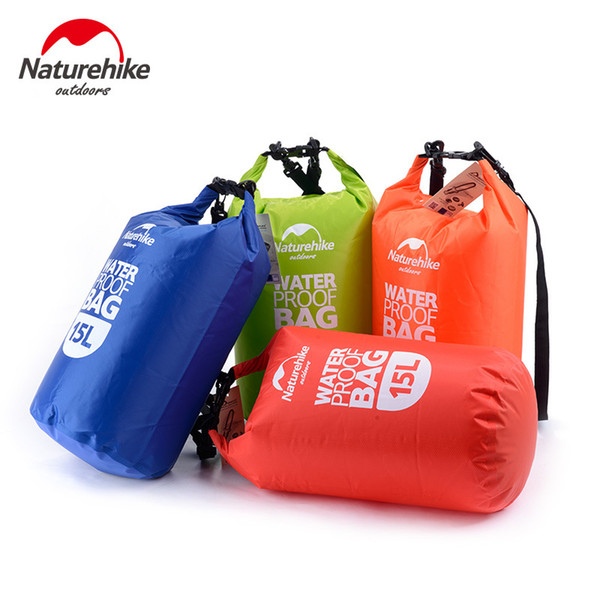 15L Ultra-portable waterproof travel bags 4 colors NatureHike outdoor drifting swimming waterproof bags Red/Blue/Orange/Green