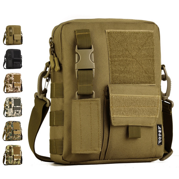 Men Camo Waterproof Vertical Messenger Bag Army Fans Tactical Shoulder Bag Outdoor Travel Commuter Package Extend Molle K316 #108660