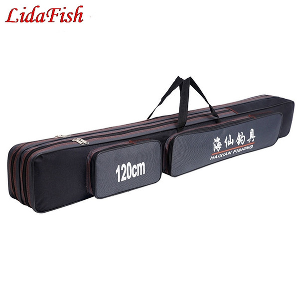 70cm/80cm/90cm120cm 2 -3 Layers Fishing Bags Portable Fishing Rod Pole Storage Bag Case Carrier Gear Tackle #664239