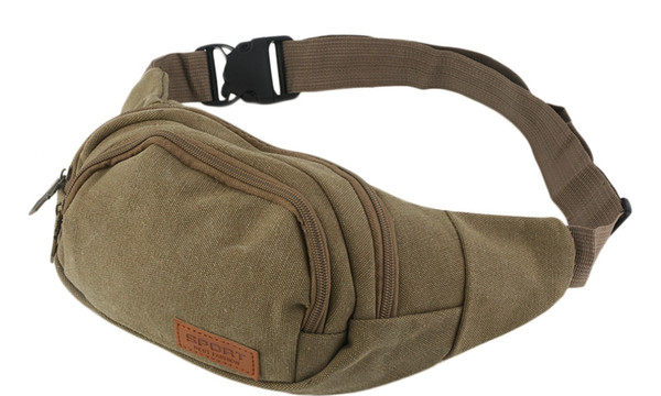 New Style Simple Design Men Canvas Sports Waist Bags Casual Close Fitting Fanny Pack Outdoor Travel Bum Bag Hip Package Factory Wholesale