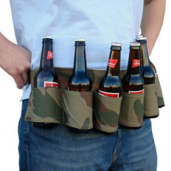 6 Pack Holster Portable Bottle Waist Beer Belt Bag Handy Wine Bottles Beverage Can Holder Useful Outdoor Bag