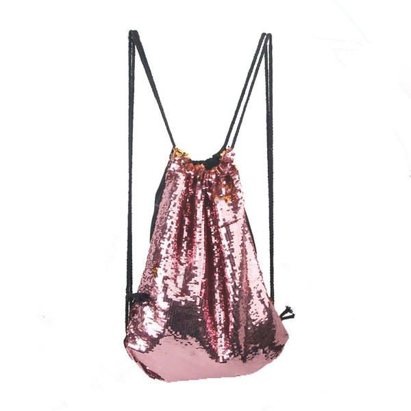 popular Mermaid Sequin Backpack Sequins Drawstring Bags Reversible Paillette Outdoor Backpack Glitter Sports Shoulder Bags Travel Bag