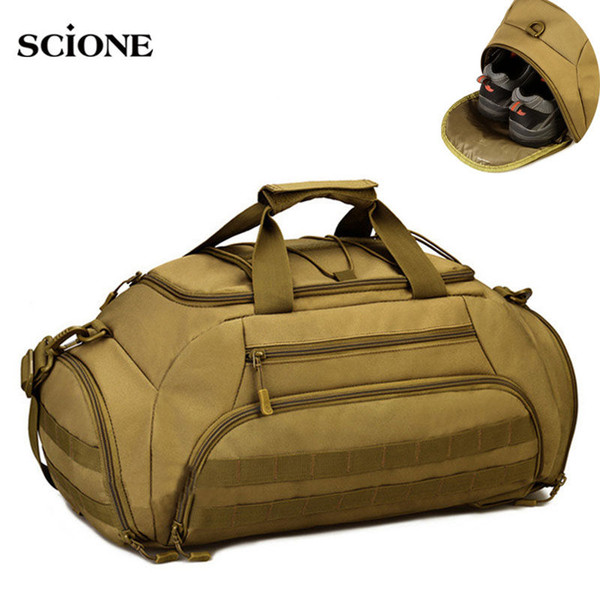 35L Gym Bag Backpack Rucksack Tactical Molle Bags Waterproof Shoes Sports Handbag Camping 14'' Laptop Canera X335WA