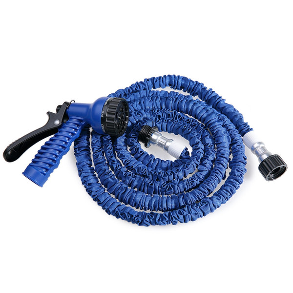 Free shipping 100FT Plastic Green Blue Water Spray Nozzle Sprayers Triple Expandable Flexible Water hose Garden Pipe Set Car washing
