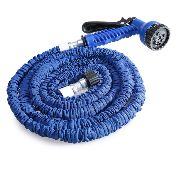 100FT Plastic Green Blue Water Spray Nozzle Sprayers Triple Expandable Flexible Water hose Garden Pipe Set Car washing Plant watering Hoses
