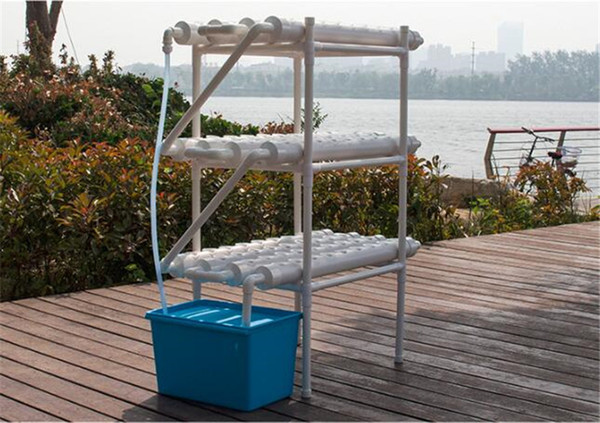 Hydroponic Grow Kit 108 Plant Sites Horizontal Garden System 12 Pipes 3 Layers 5V Pump + Timer