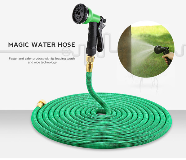 25/50/75/100ft Garden Hose Expandable Magic Flexible Water Hose EU Hose Plastic Hoses Pipe Spray Nozzle 8Mode Spray Gun To Watering