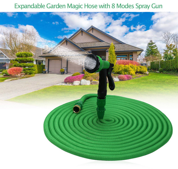 25FT-100FT High quality Plastic Materials A+Quality Blue Water Spray Nozzle Sprayers &Expandable Flexible Water hose Garden Pipe Set