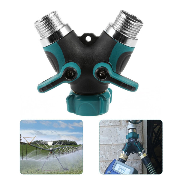 Garden Irrigation Y Valve 2 Ways Y-Connector 3/4 inch(US standard) water Tap pipe hose adapter Quick Coupler Drip Irrigation System Tools