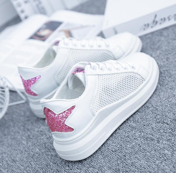 Low Price High Quality Breathable Mesh Small White Shoes Sneakers for women 2019 New Black Pink Casual Sports Shoes Training Running Shoes