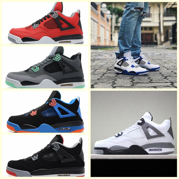 JN004t2a hot sale cheap Men Women Sports outdoors shoes 4 Retro High MID OG 4S J Luxury designer basketball Sneakers Official Breathable