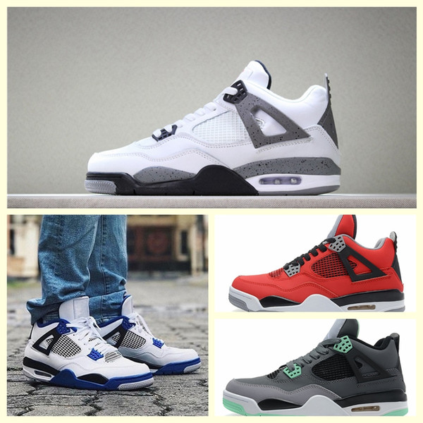 JN004t2d hot sale cheap Men Women Sports outdoors shoes 4 Retro High MID OG 4S J Luxury designer basketball Sneakers Official Breathable