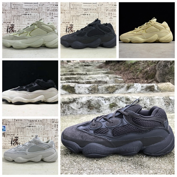 AAYEE50b hot sale cheap Men Women Sports outdoors shoes 500 Kanye West Blush Desert Rat yung 500S Moon Official Luxury designer running