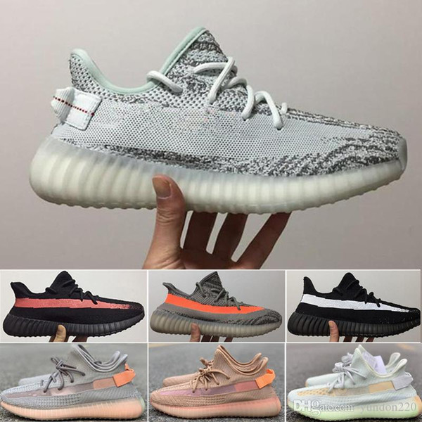 Kanye West V2 Men Running Shoes Semi Frozen Yellow Men Shoes Cream White Zebra Designer Shoes Sport Sneakers With Box