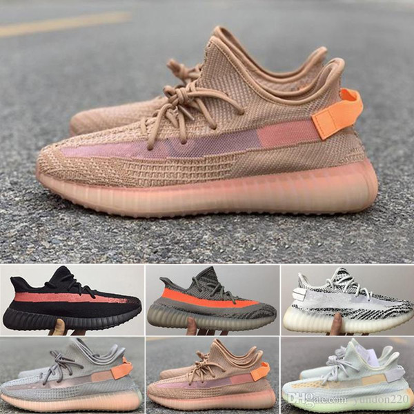 2018 Wholesale Kanye West V2 Clay Orange Running Shoes Mens Women Sport Sneakers Zebra Cream Whtie Bred Sesame Shoes