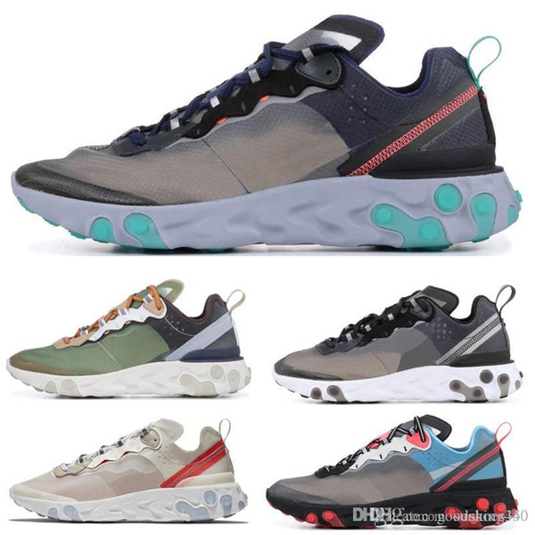 Top Quality Orange Epic React Element 87 Running Shoes For Men Women Dark Grey Blue Chill Trainer 87s Sail Green Mist Sports Sneakers