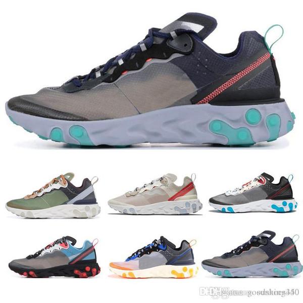 UNDERCOVER x Upcoming React Element 87 Pack White Sneakers Brand Men Women Trainer Men Women Designer Running Shoes Zapatos 2018 New