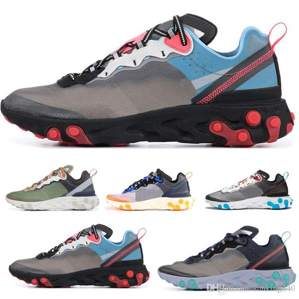 2019 New 87 React Element 87 Undercover Men Running Shoes For Women Designer Sneakers Sports Mens Trainer Shoes Sail Light Bone Size 36-45