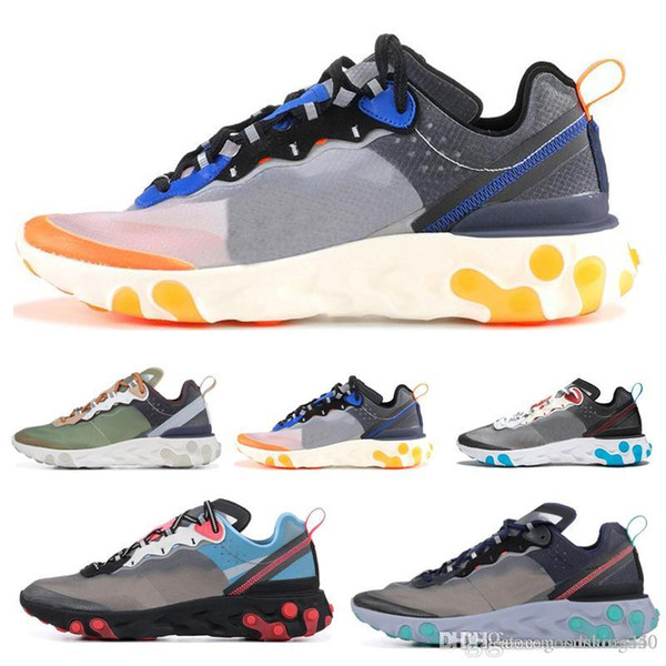 2019 Total Orange React Element 87 Running Shoes For Women men Dark Grey Blue Chill Trainer s Sail Green Mist Sports Sneakers