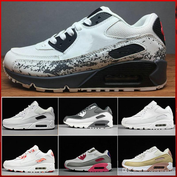 2019 New Air Cushion 90 Casual Sports Shoes Men Women Cheap Black White Red 90 Sneakers Classic Air90 Trainer Outdoor Mesh Running Shoes