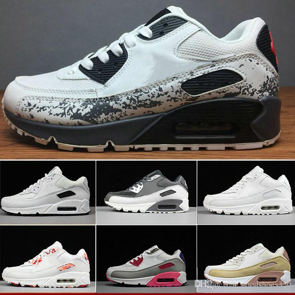 Wholesale Fashion Men Sneakers Shoes Classic 90 Men and wo men Running Shoes Sports Trainer Cushion 90 Surface Breathable Sports Shoes 35