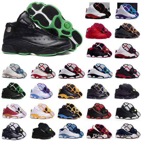 New 13 13s Men Women Basketball Shoes Bred Black Infrared Cat Brown Blue White Chicago flints Grey Red Cap And Gown Sports Sneakers