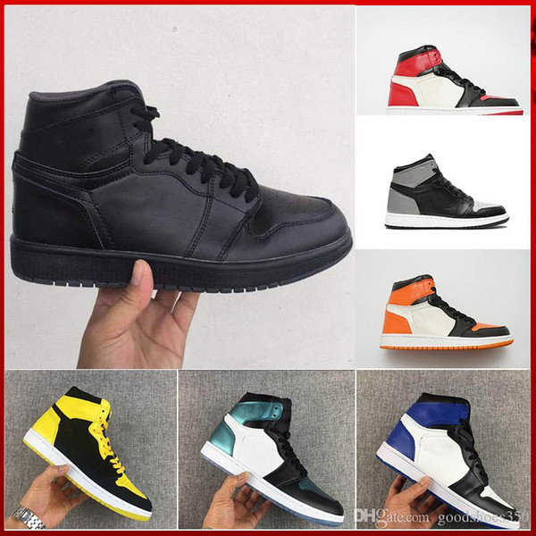 1 High OG Mid Mens Basketball Shoes Banned Bred Toe Shadow Gold Designer Mens Sneakers Trainers 40-46 no box