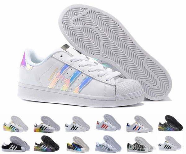 Free Shipping Superstar White Black Pink Blue Gold Superstars 80s Pride Sneakers Super Star Women Men Sport Casual Shoes EU SZ5-11