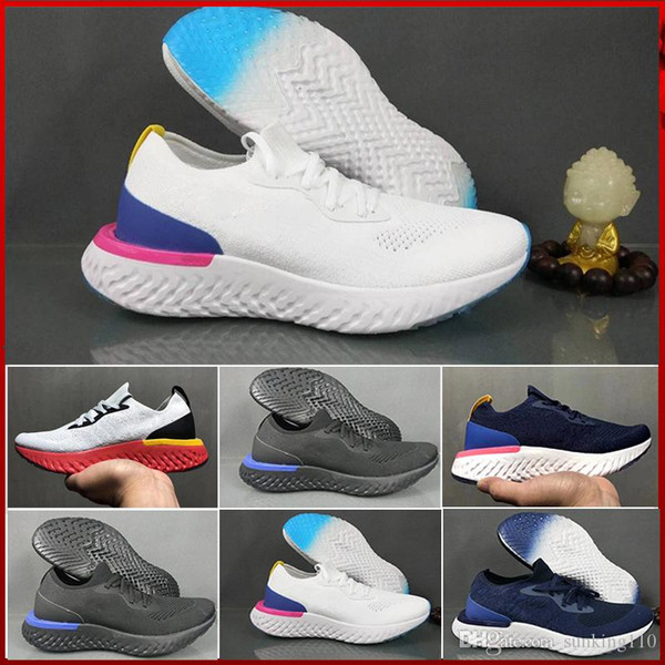 New Best Fly epic react Pixel 8-bit Men Running Shoes boy College Navy Triple Dark Grey Knit Designer Sport Sneakers woman