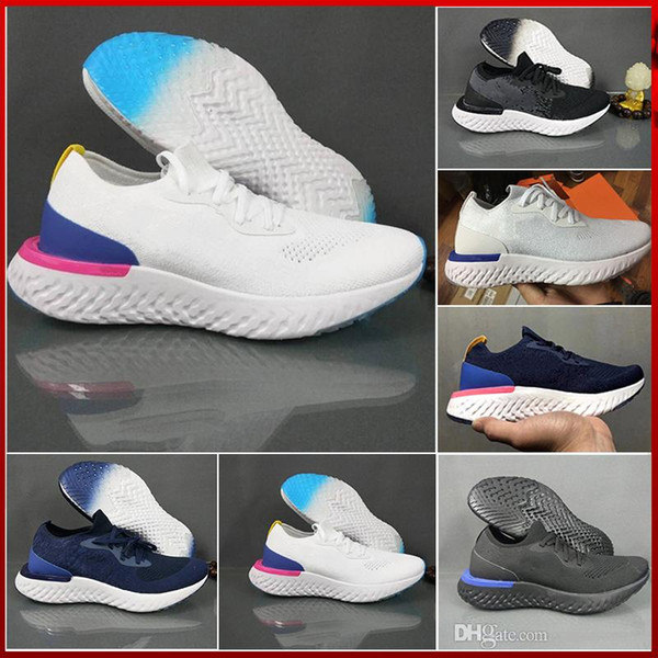 2018 Epic React Racer Men Sneakers Women Shoes Classic Men Shoes Black White Trainer Air Cushion Breathable Man Walking Sports Shoes