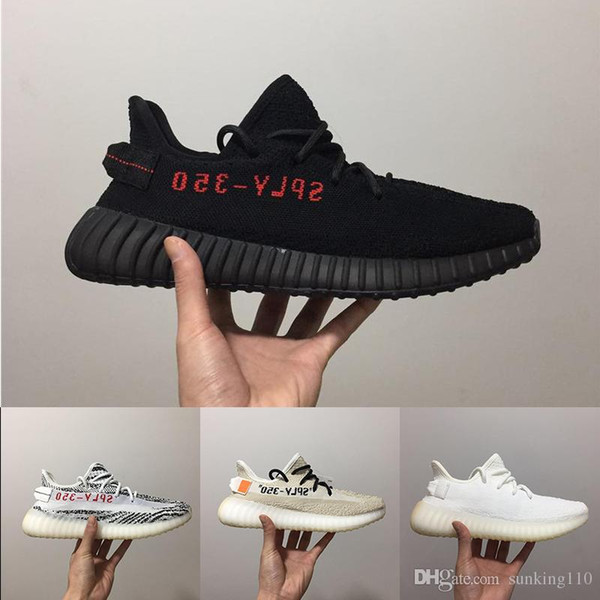 2019 Kanye V2 Sesame Cream White Beluga 2.0 Zebra Black Bred West Mens Running Shoes Designer Shoes Sport Sneakers Size 36-46