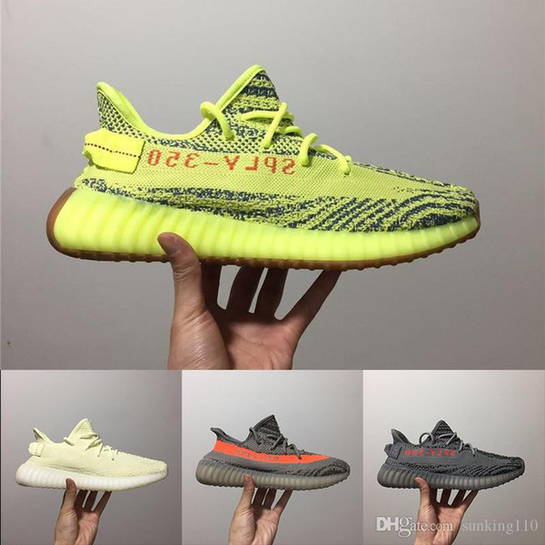 2019 Static Sesame Butter v2 Semi Frozen Yellow Beluga 2.0 Orange Zebra Black Red Kanye West Running Shoes 5-12