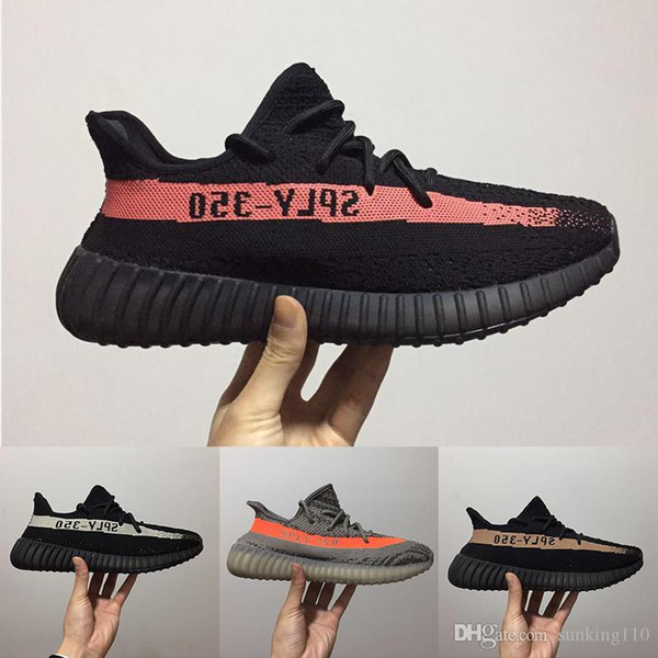 2018 Kanye V2 Sesame Cream White Beluga 2.0 Zebra Black Bred West Mens Running Shoes Designer Shoes Sport Sneakers Size 36-46