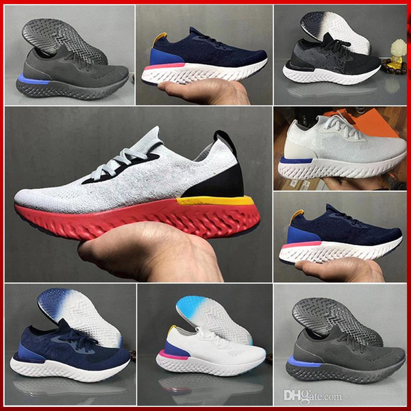 2019 Best Fly Epic React Mens Running Shoes College Navy Triple Black Dark Grey Knit Designer Sport Sneakers Trainers 36-45