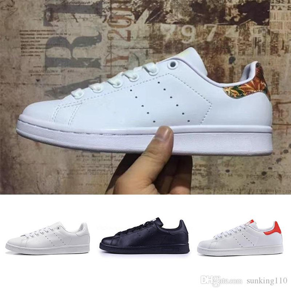 2019 Luxury men women leather casual shoes 3M Reflective designer sneakers New black White Fashion women Sports shoes Trainers