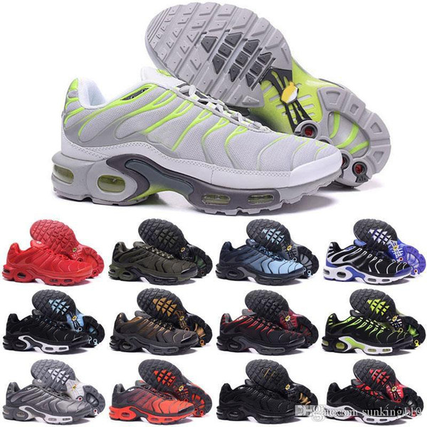 New TN Men Running Shoes Tns Plus Air Fashion Increased Ventilation Casual Trainers Olive blue black Mens Designer Sneakers Chausseures40-46