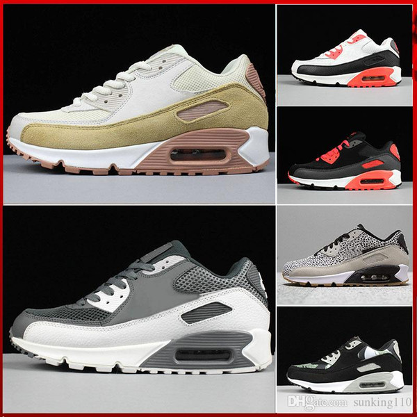 Sell 2019 New Air Cushion 90 Casual Running Shoes Men Women Cheap Black White Red 90 Sneakers Classic Air90 Trainer Outdoor Walking Shoes